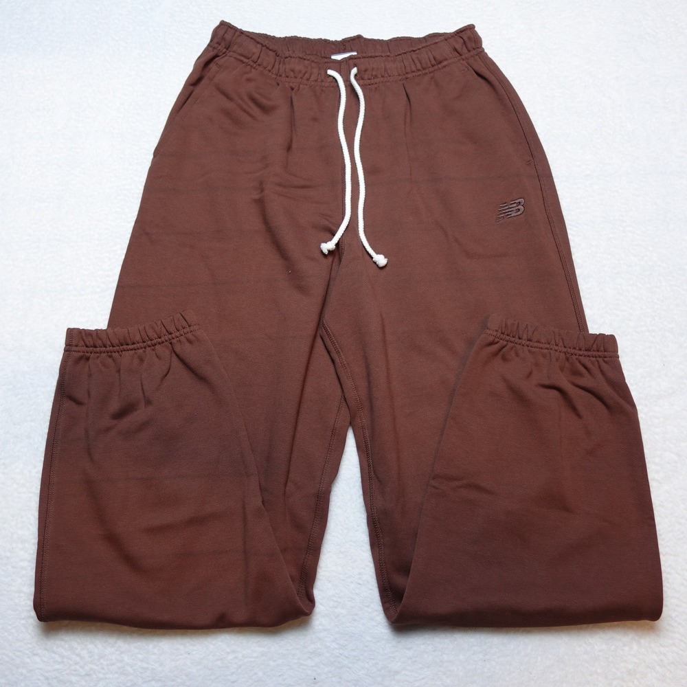 New Balance Athletics French Terry Joggers Small Brown Oversized Sweatpants